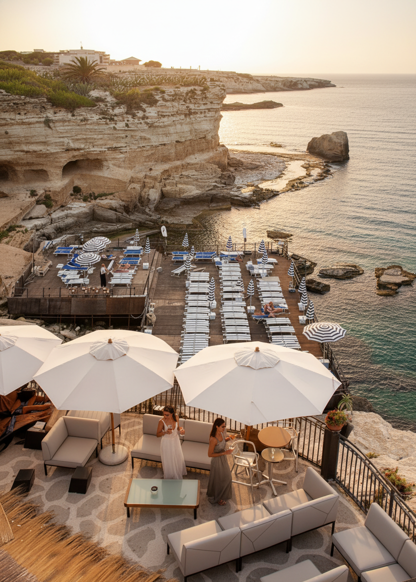 Solarium estivo Zen & Jonico con vista mare a Siracusa